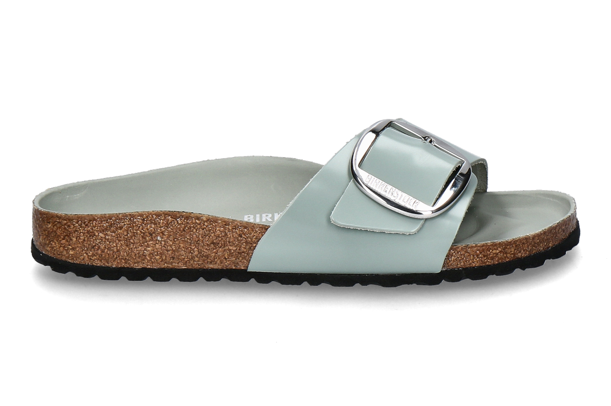 Birkenstock women's- mules MADRID NARROW BIG BUCKLE- green/ high-shine pure sage