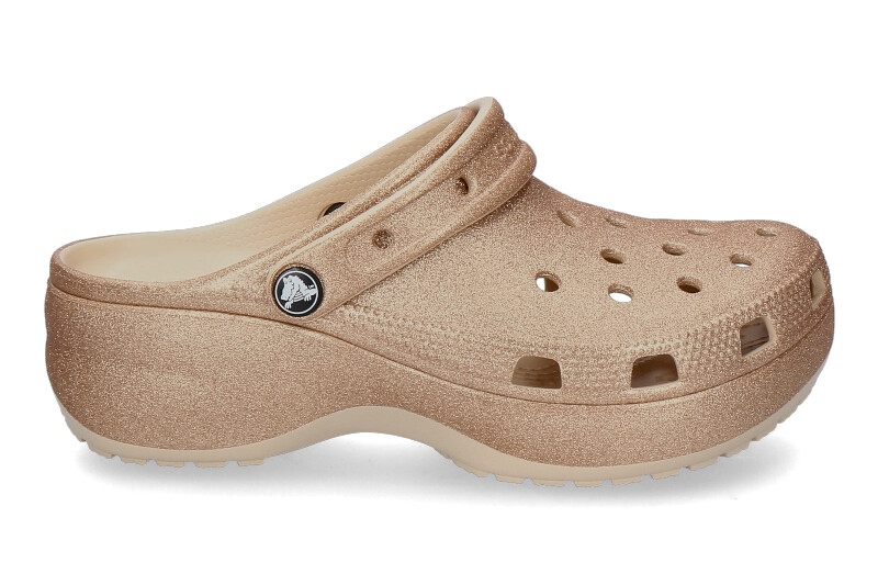 Crocs mules CLASSIC PLATFORM glitter- shitake