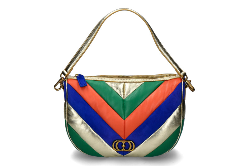 La Carrie shoulder bag AMITOLA STRIPES LOLLO MEDIUM LEATHER MULTI NAVY