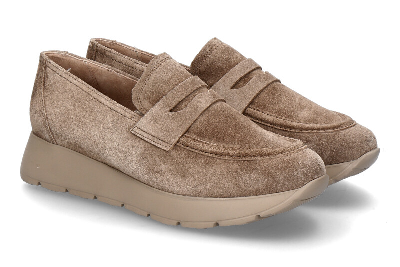Paul Green slip-on shoe SOFT SUEDE- antelope/brown