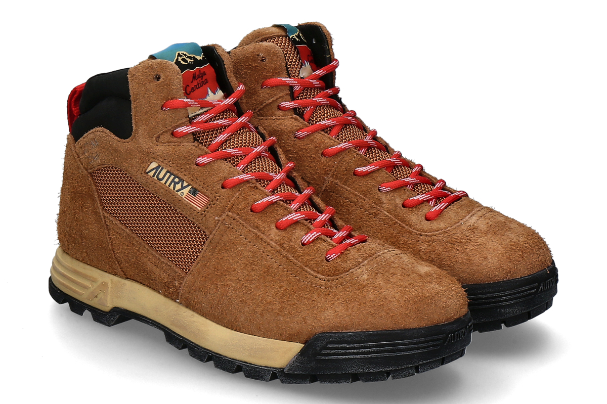 Autry men's- hiking lace-up shoe MALGA CORTINA ND14- red/ brown