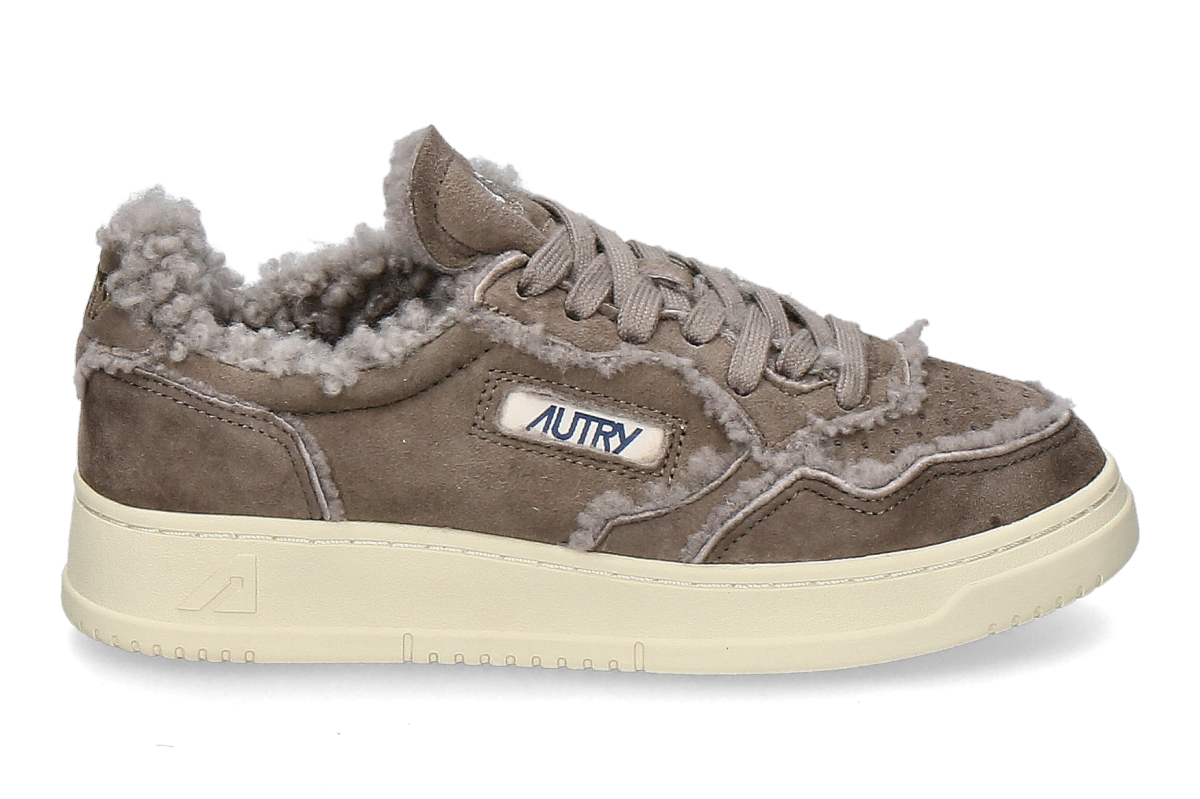 Autry women's lined sneakers SUEDE SHEARLING GX02- taupe/grey