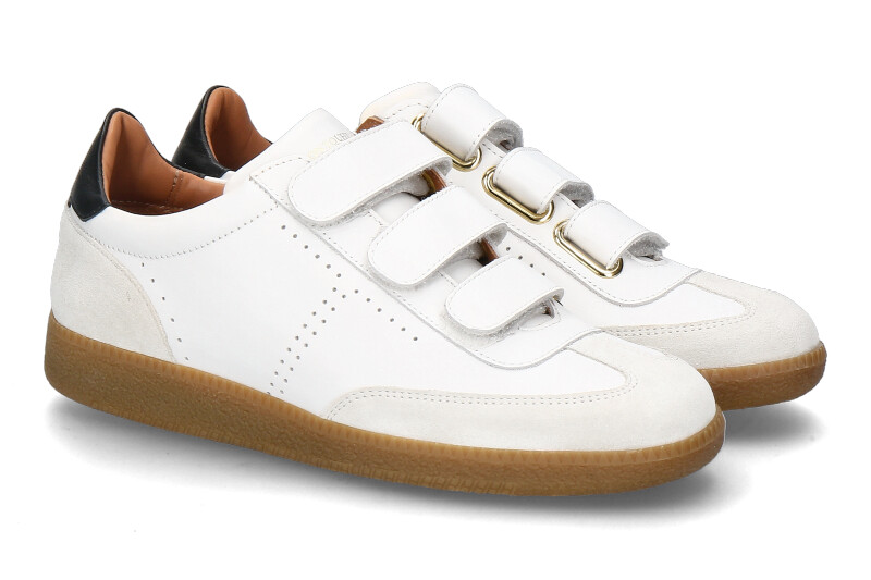 Maison Toufet Velcro sneaker SUSANNA CUIR LISSE- white/black