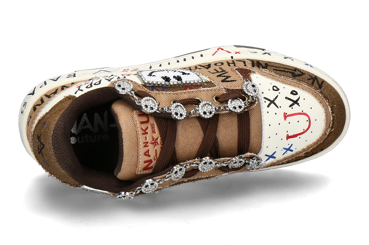 Nan-Ku Couture Sneaker SKATER SMILEY- brown_232300085_4