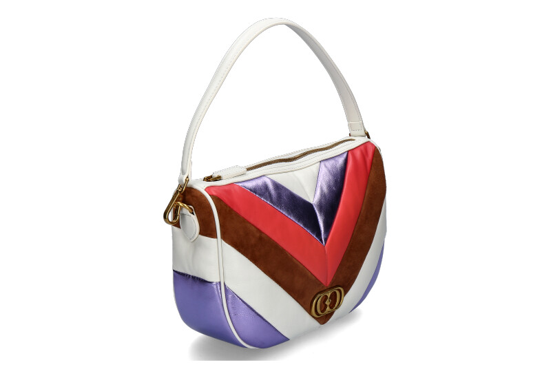 La Carrie shoulder bag AMITOLA STRIPES LOLLO MEDIUM LEATHER MULTI TAUPE La Carrie shoulder bag AMITOLA STRIPES LOLLO MEDIUM LEATHER MULTI TAUPE