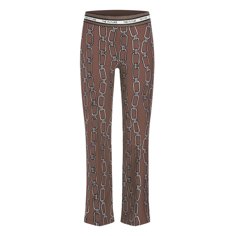Cambio trousers FAITH CHAIN PRINT MOCCA