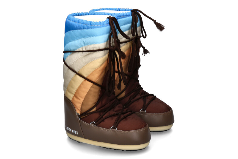 Moon Boot snow boots ICON RAINBOW SHITAKE BROWN BLUE