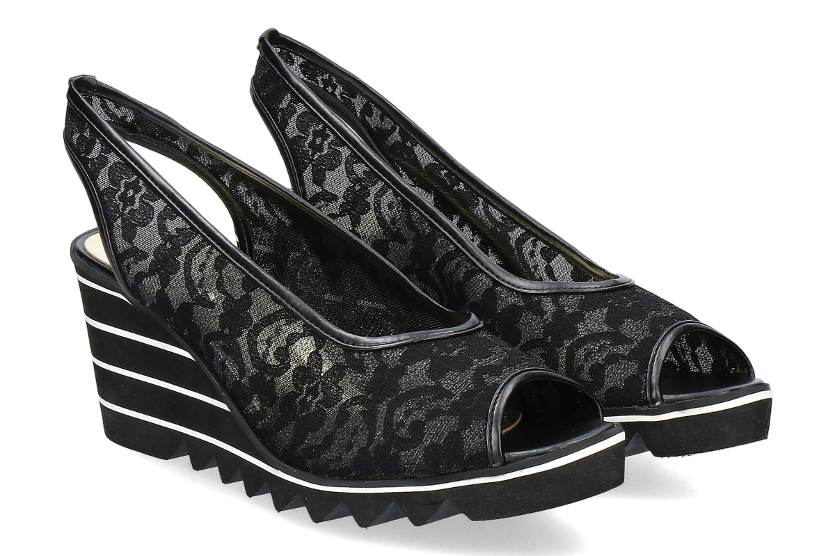 Azurée Cannes Wedge Sandal KONC -  noir / black
