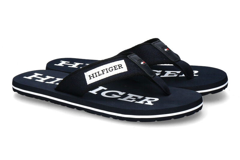 Tommy Hilfiger men's flip flops PATCH BEACH SANDAL desert sky