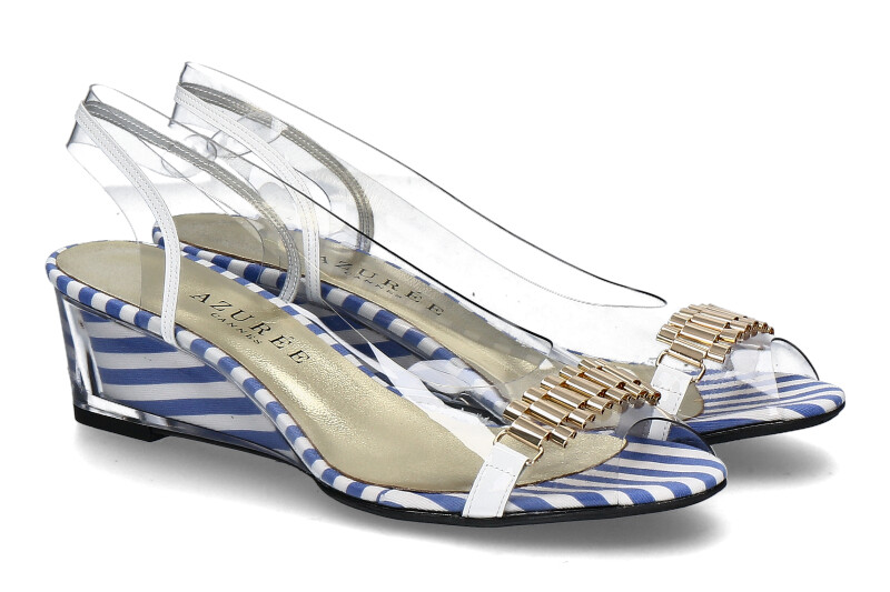 Azuree Cannes sandals MURI TISSU blau/weiss