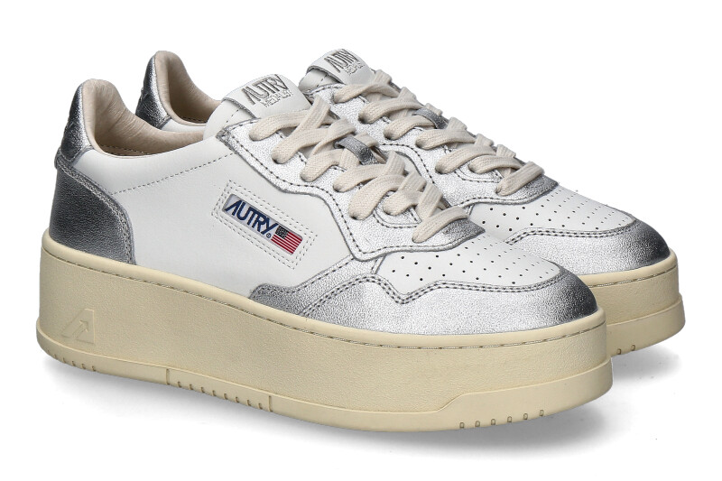 Autry platform sneakers for women PLATFORM WB18- white/ silver