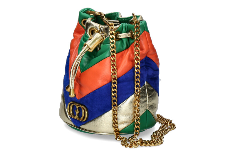 La Carrie pouch bag AMITOLA SMALL LEATHER MULTI NAVY