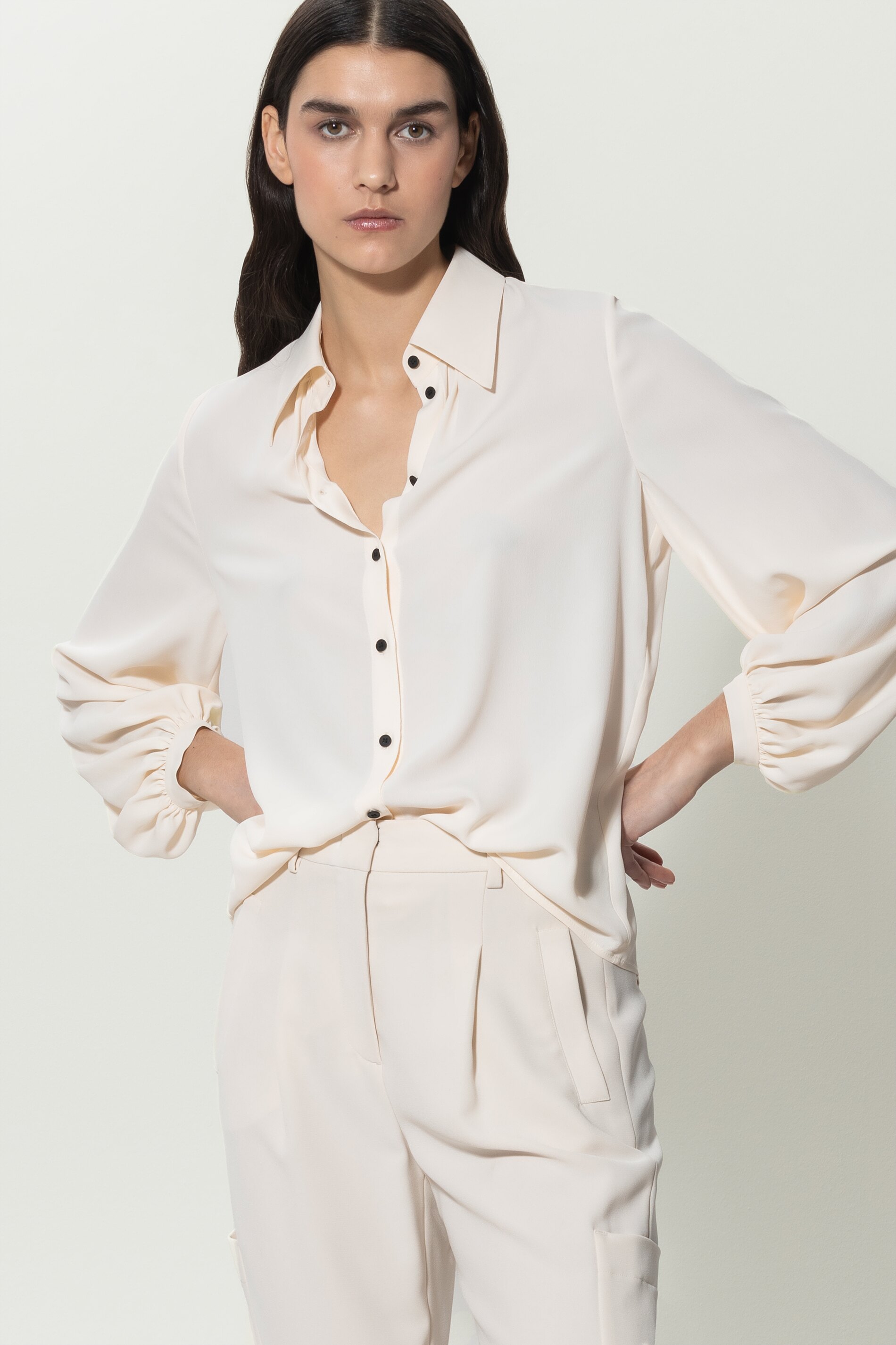  Luisa Cerano blouse SEIDEN MIX - cream/weiss 
