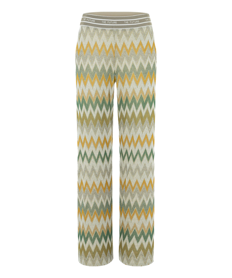 Cambio pants ALICE YELLOW/GREEN LUREX ZIGZAG