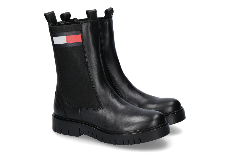 Tommy Hilfiger women's boots LONG CHELSEA BLACK- black