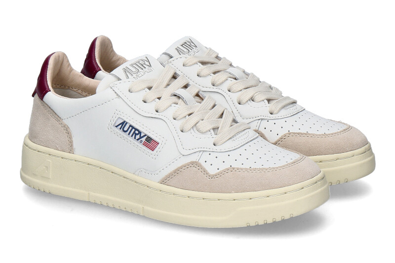 Autry women's sneaker MEDALIST SUEDE LS73- white/ rasberry