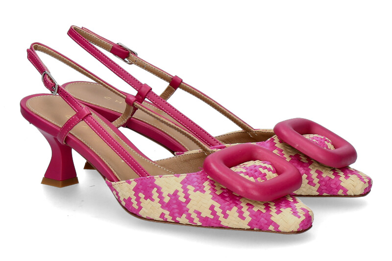 Chantal 1962 sling pumps PIED DE POULE pink
