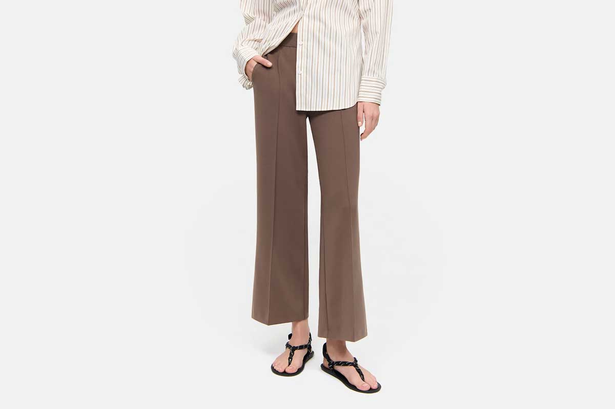 Cambio wide-fit cropped pants CAMERON- chocolate chip/ brown