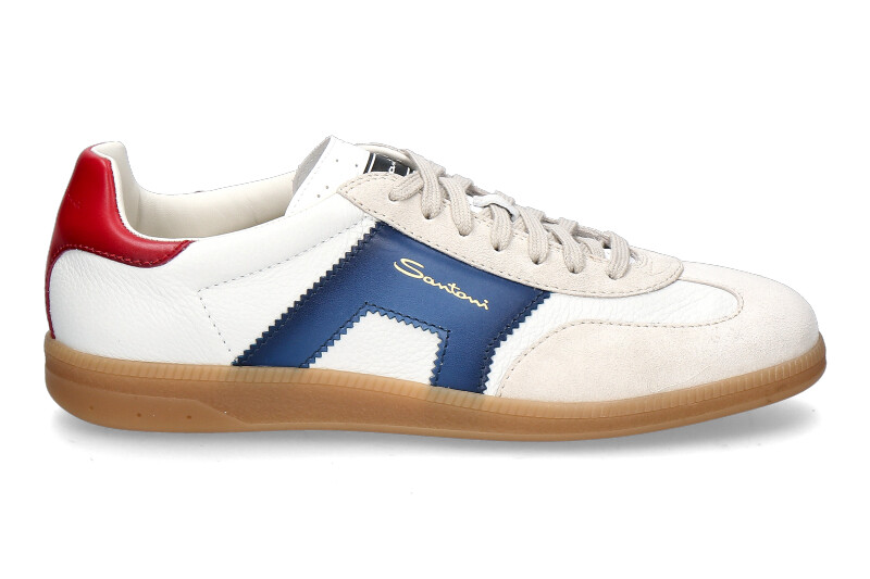 Santoni men's sneaker OLYMPIC- white/blue/red