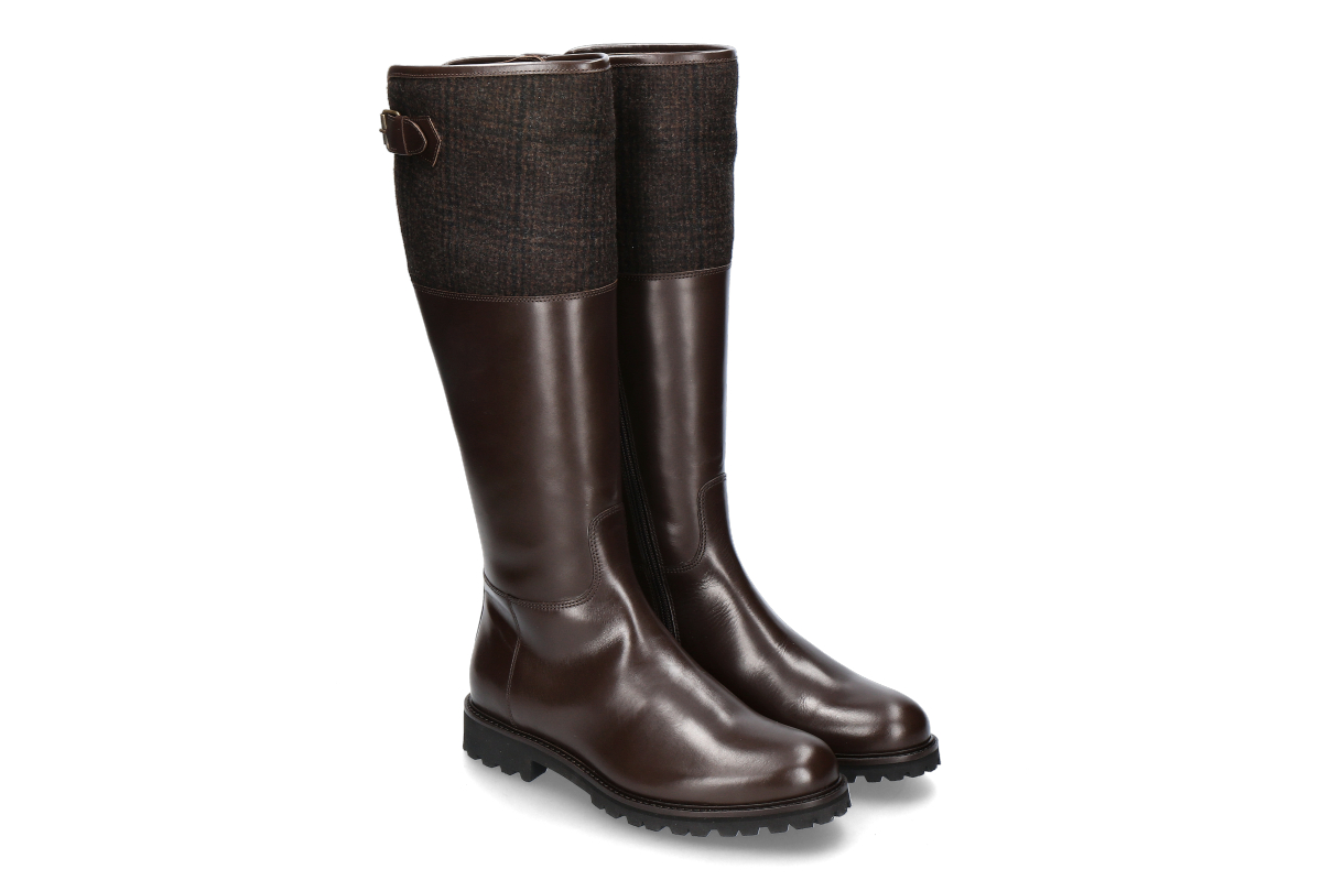 dirndl + bua Women's lined boots TENDER/LODEN/LF - brown/brown check
