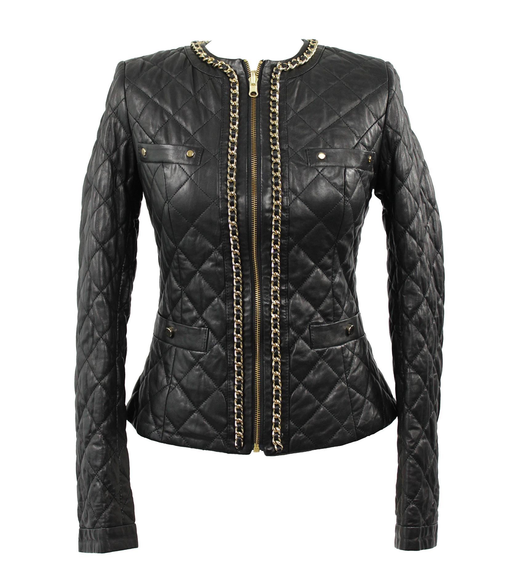 Christine Becker quilted jacket GLORIA LAMMNAPPA NERO