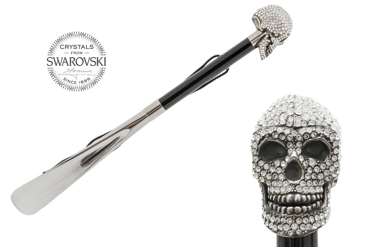 Pasotti shoe horn TESCHIO SWAROVSKI SILVER