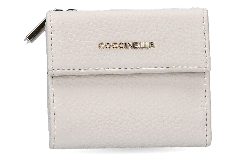 Coccinelle wallet GRAIN LEATHER METALLIC SOFT COCONUT MILK