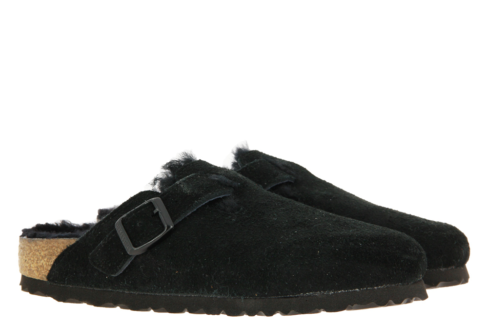Birkenstock clogs lined BOSTON SCHMAL SHEARLING BLACK