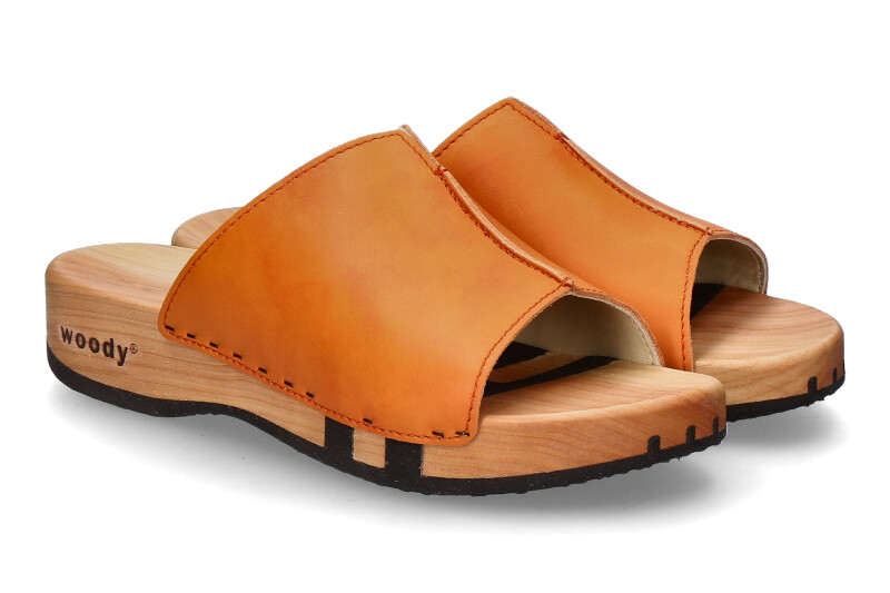 Woody wooden mules ANJA NAPPA ORANGE
