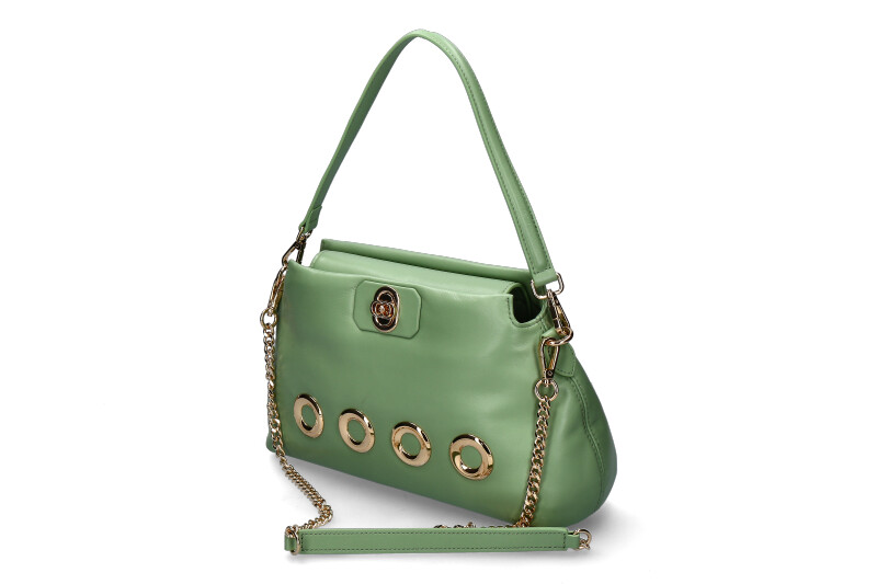 La Carrie shoulder bag THE EYE SQUARE MEDIUM LEATHER SAGE