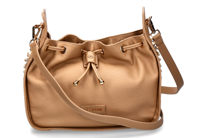 La Carrie pouch bag TUMBLED LEATHER BEIGE