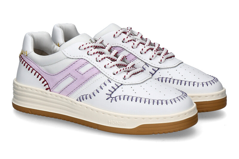 Hogan sneaker for women BASKET ALLACCIATO INFILATURE- bianco/ iris