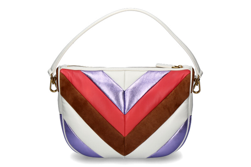 La Carrie shoulder bag AMITOLA STRIPES LOLLO MEDIUM LEATHER MULTI TAUPE La Carrie shoulder bag AMITOLA STRIPES LOLLO MEDIUM LEATHER MULTI TAUPE