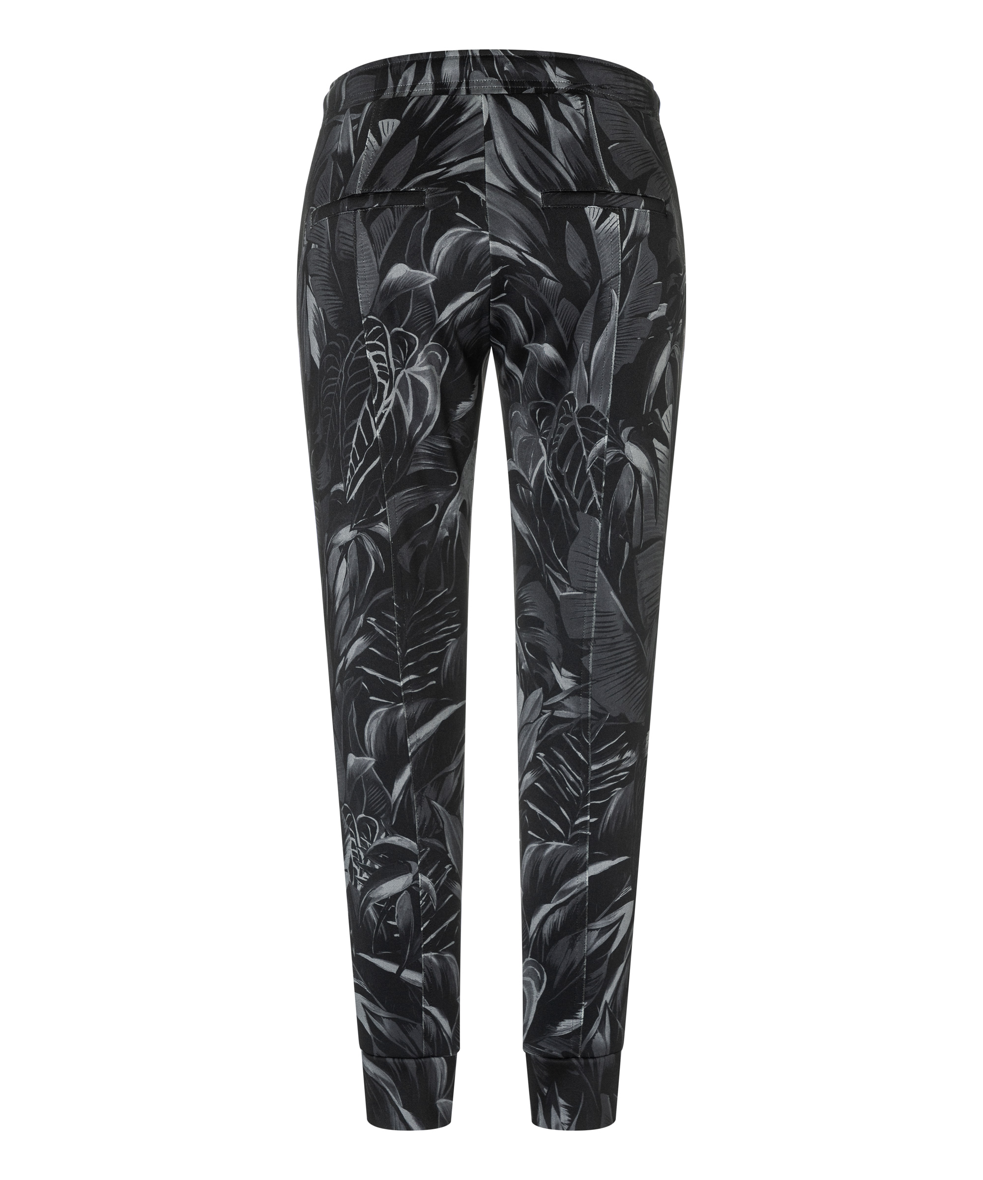 Cambio textile pants JORDEN GREY BLACK LEAVES