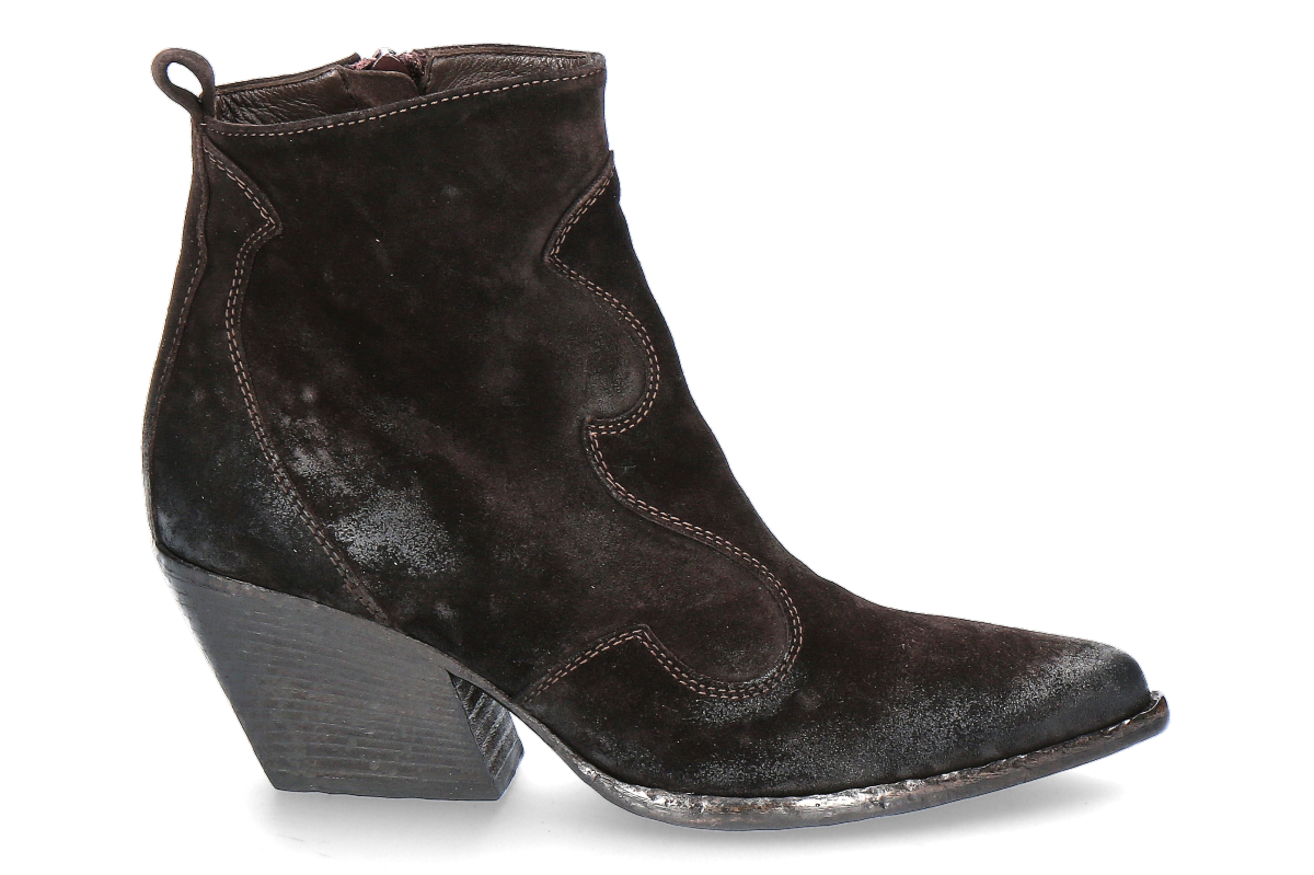 Elana lachi Cowboy boots VELOUR WASH- ebano/ dark brown