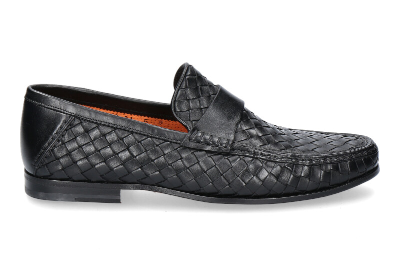 Santoni slipper LEATHER BLACK