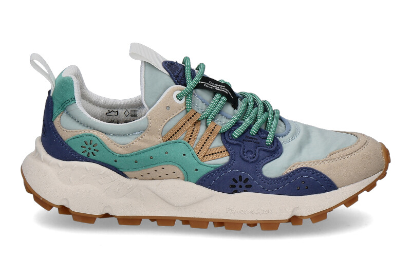 Flower Mountain women's sneaker YAMANO 3 SUEDE NYLON-beige/azure/light blue