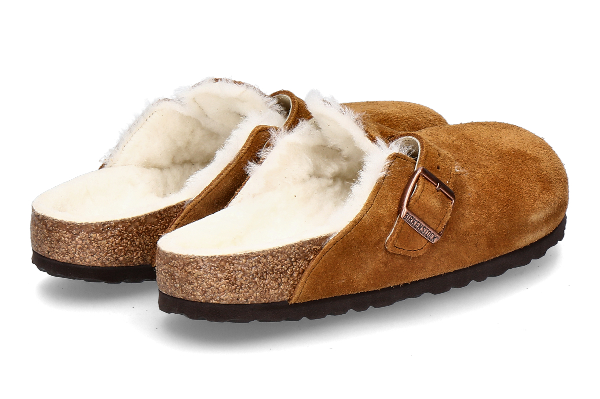 Birkenstock Pantolette gefüttert BOSTON SCHMAL SHEARLNG- mink_274300021_2