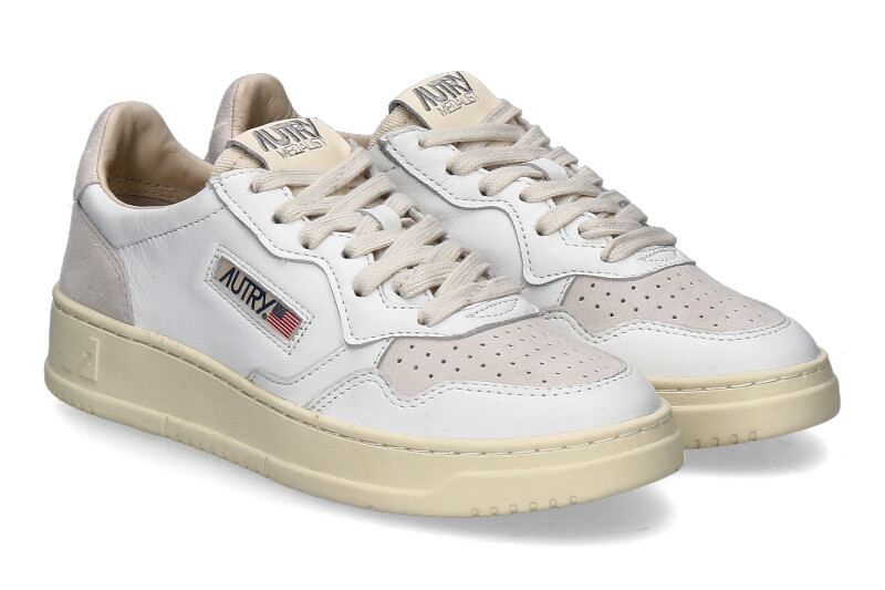 Autry Damen-Sneaker MEDALIST LOW LEATHER SUEDE SL30- white/white