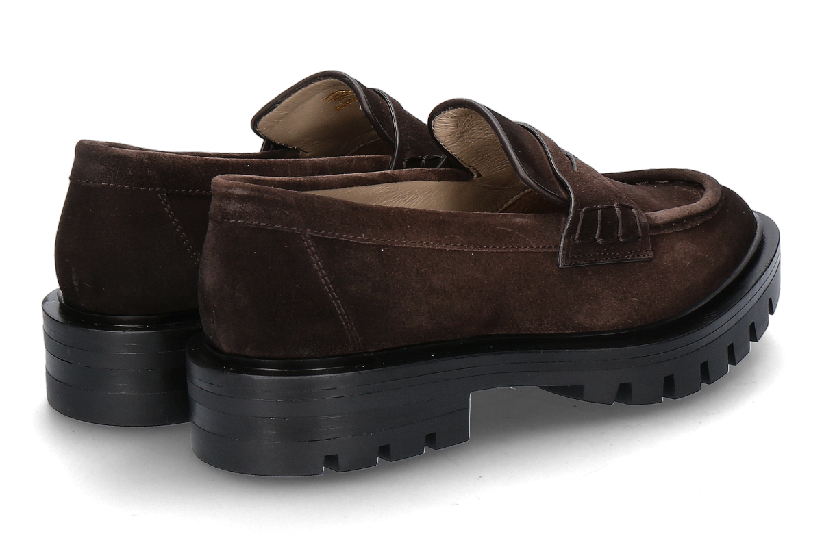 Santoni Damen  Loafer REGINA VELOURS dark brown_242300147_2