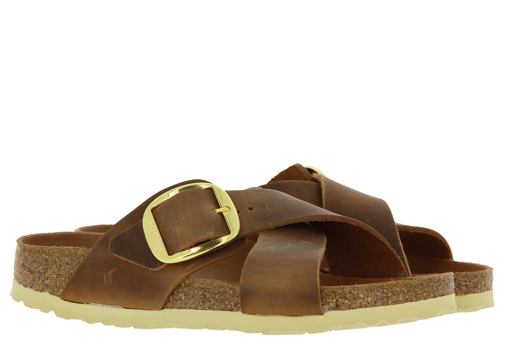 Birkenstock mules SIENA BIG BUCKLE SCHMAL COGNAC