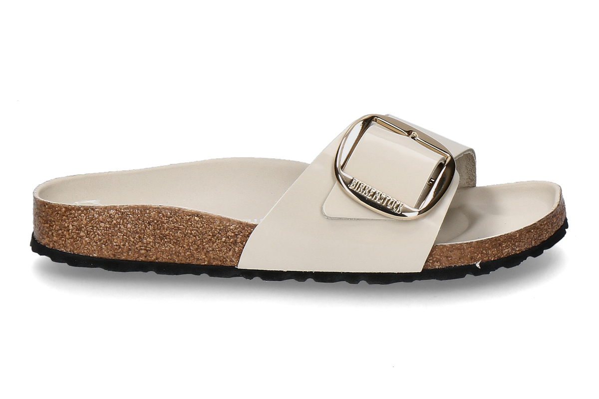 Birkenstock women's- mules MADRID NARROW BIG BUCKLE- beige/ high-shine oyster