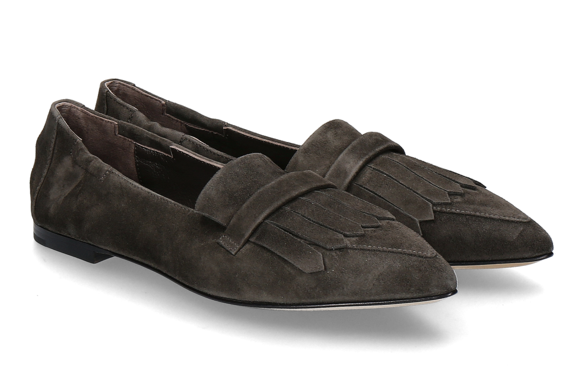 Pomme d'Or loafer GRACE CAMOSCIO- dusty brown/ dark brown