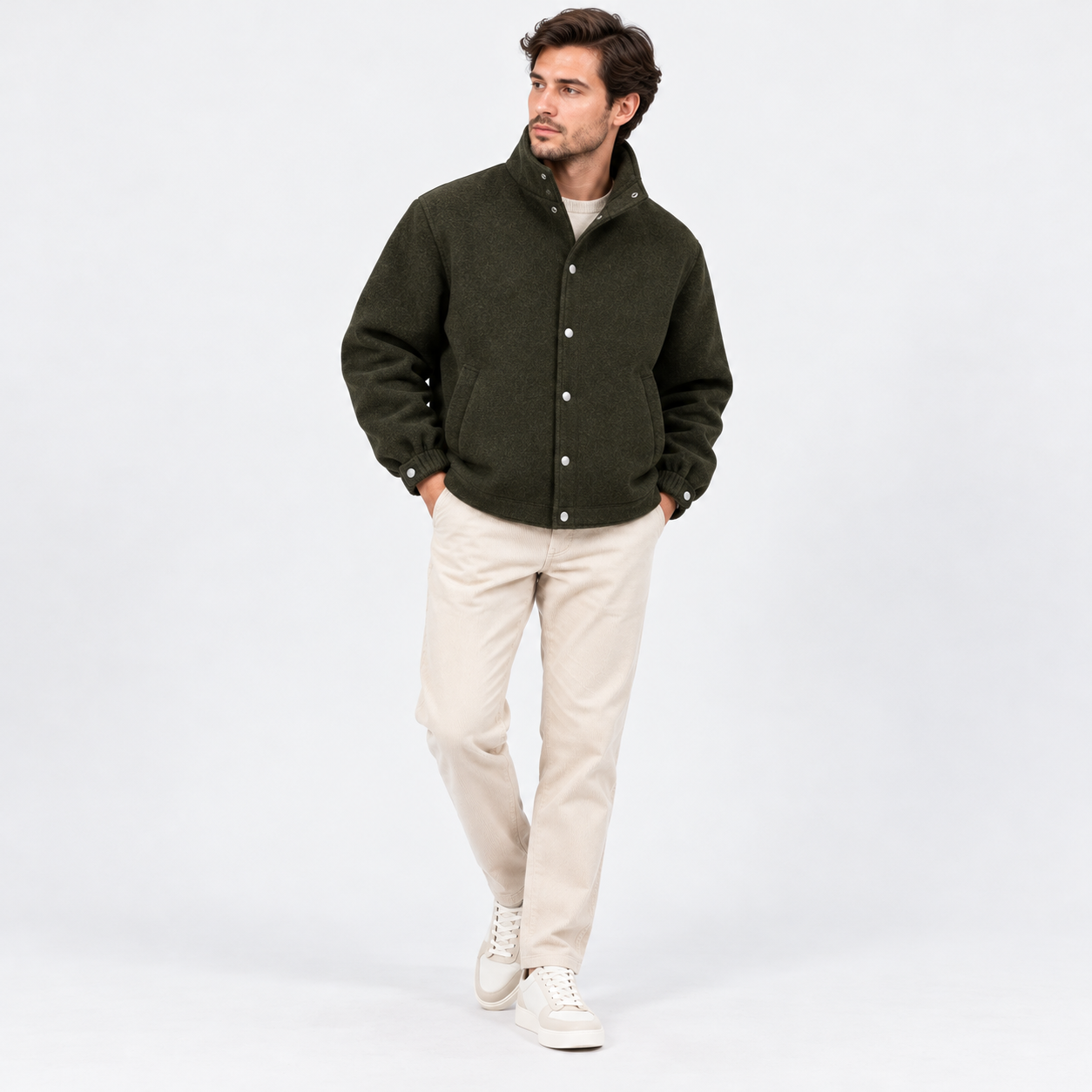 New York Resident Men’s Wool Jacket BOSTON – olive green