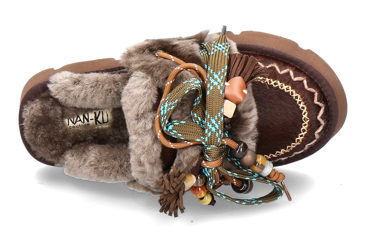 Nan-Ku Couture Pantolette gefüttert GFH22 Pony- camel_232300123_5