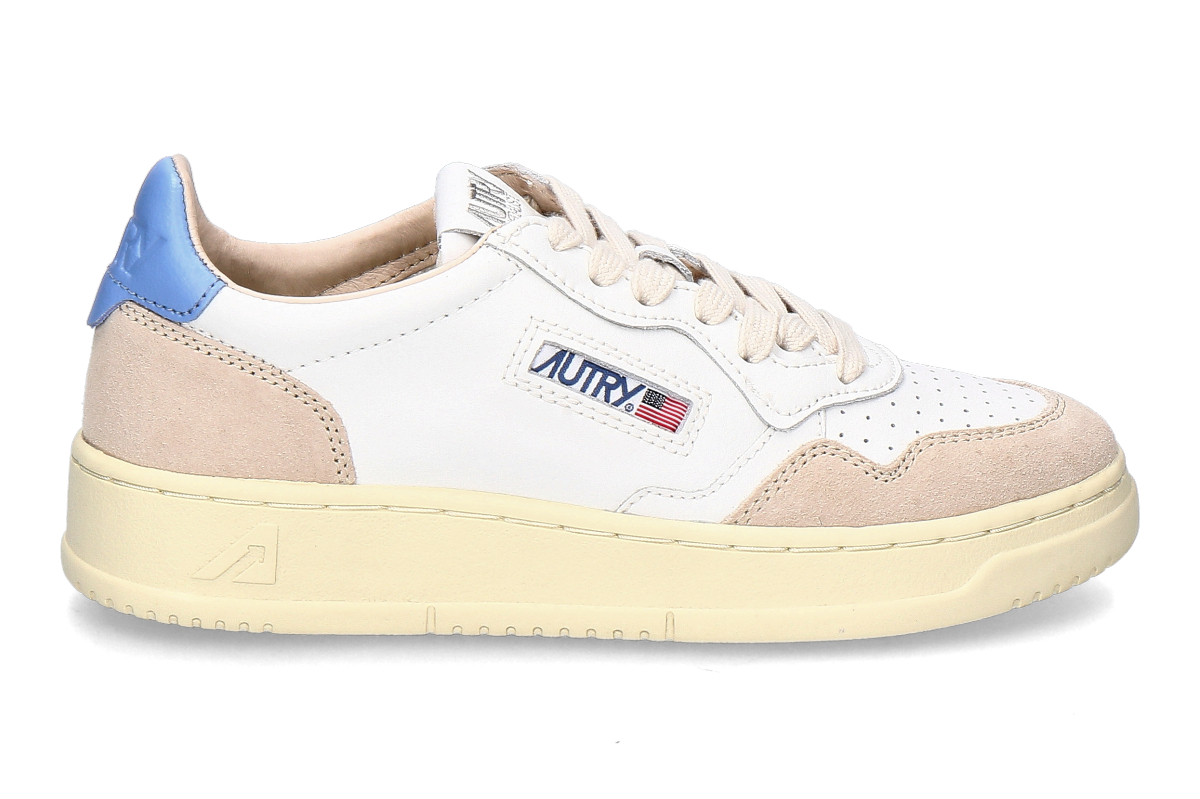 Autry women's sneaker MEDALIST LEATHER SUEDE LS04- white/ robbia blue