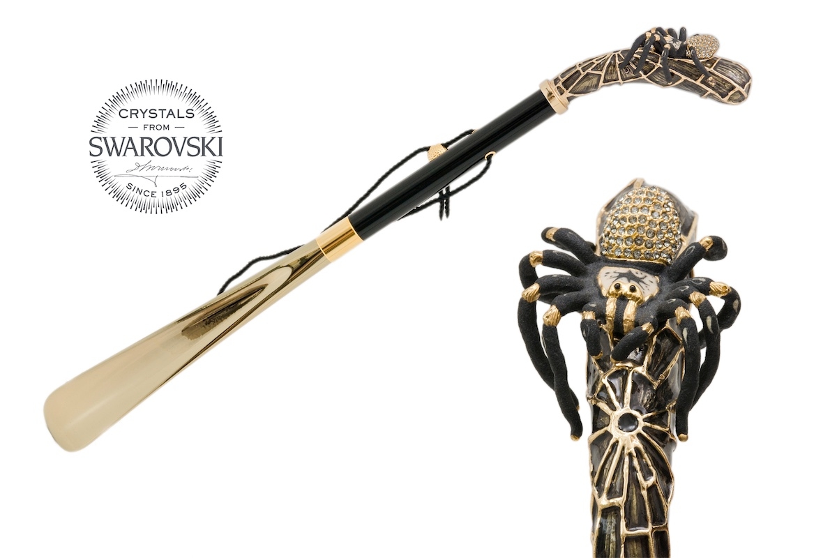 Pasotti shoe horn SPIDER GOLD SWAROVSKI