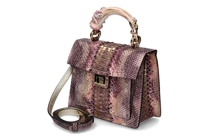 Top Handle Hot Pink Classy Genuine Python Skin Bag Exotic 