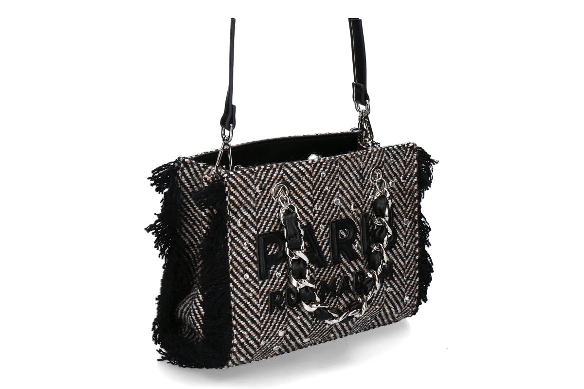 Rue Madam bag- HARRIS MINI TOTE- tweed black/black