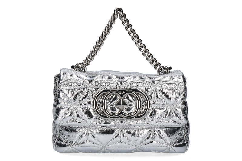 La Carrie shoulder bag SHINY STEPHY MEDIUM LEATHER SILVER